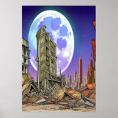 De verwoeste stad | AI Art Poster (Voorkant)
