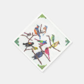 De verzameling kleurrijke zangvogels Set van serve Servetten (Hoek)