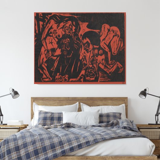 De verzoeking van Antonius Canvas Afdruk (Insitu (Slaapkamer))