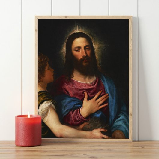 De verzoeking van Christus, Titiaan, religieus Poster