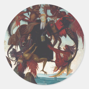 De verzoeking van Sint-Antonius door Michelangelo Ronde Sticker