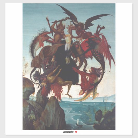 De verzoeking van Sint-Antonius door Michelangelo Sticker (Vel)