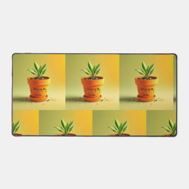 De verzorgde glans van de leraar bureaumat