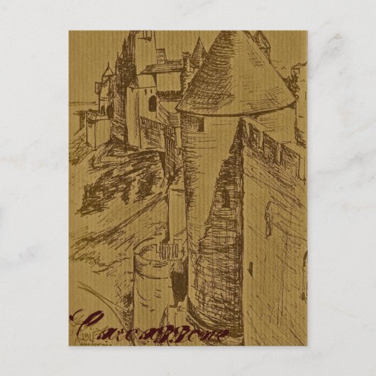 De vesting van Carcassone Briefkaart (Voorkant)