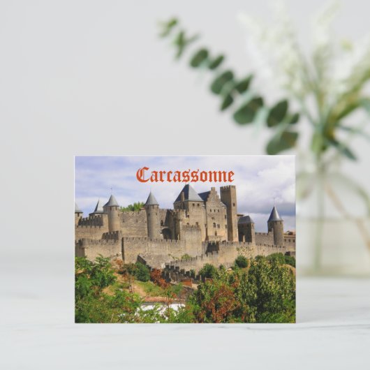 De vesting van Carcassonne in Frankrijk Briefkaart (Staand voorkant)