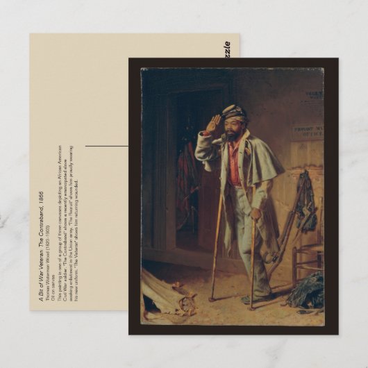 De veteraan, het hout - de burgeroorlog in Afrika  Briefkaart (Voorkant / Achterkant)