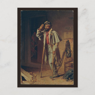 De veteraan, het hout - de burgeroorlog in Afrika  Briefkaart