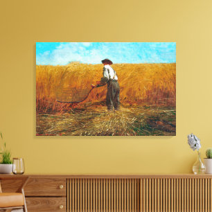 De veteraan in een nieuw veld Winslow Homer Canvas Afdruk