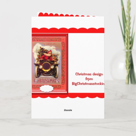 De veteraanauto van de kerstman feestdagen kaart (Achterkant)