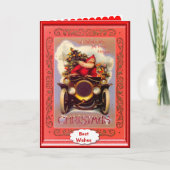 De veteraanauto van de kerstman feestdagen kaart (Voorkant)