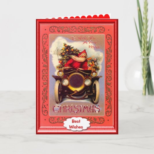 De veteraanauto van de kerstman feestdagen kaart (Voorkant)