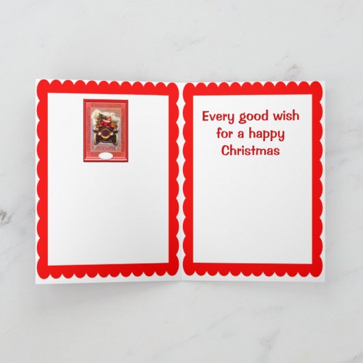 De veteraanauto van de kerstman feestdagen kaart (Binnen)