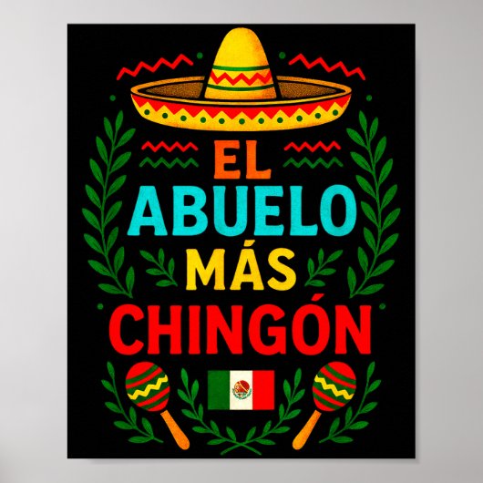 De Vetste Grootvader - Grappige Mexicaanse Opa  Poster (Voorkant)