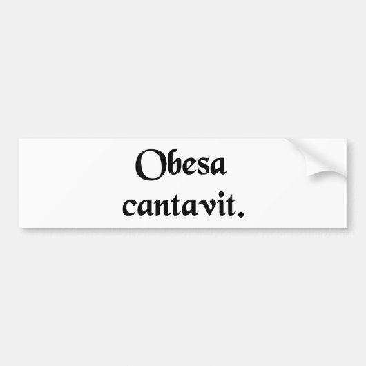 De vette dame heeft gezongen. bumpersticker (Voorkant)
