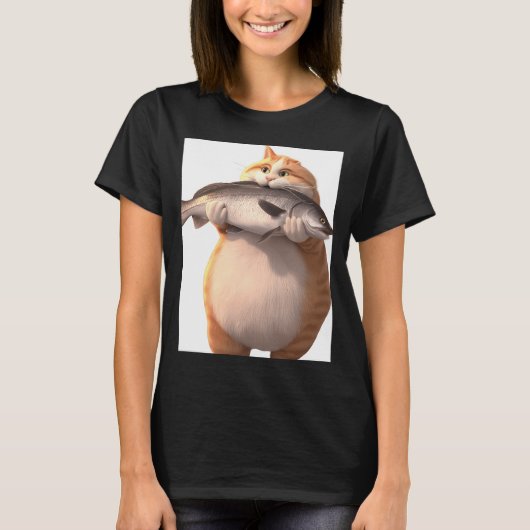 De vette kat t-shirt (Voorkant)
