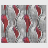 De vette metallische 3D Red Grey textuur Cadeaupapier (Vlak)