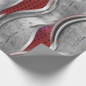 De vette metallische 3D Red Grey textuur Cadeaupapier (Hoek)