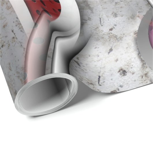 De vette metallische 3D Red Grey textuur Cadeaupapier (Rol Hoek)