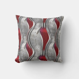 De vette metallische 3D Red Grey textuur Kussen