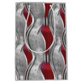 De vette metallische 3D Red Grey textuur Medium Cadeauzakje (Voorkant)