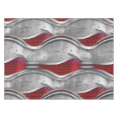 De vette metallische 3D Red Grey textuur Tafelkleed (Voorkant (Horizontaal))