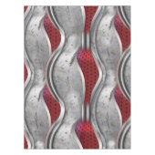 De vette metallische 3D Red Grey textuur Tafelkleed (Voorkant)