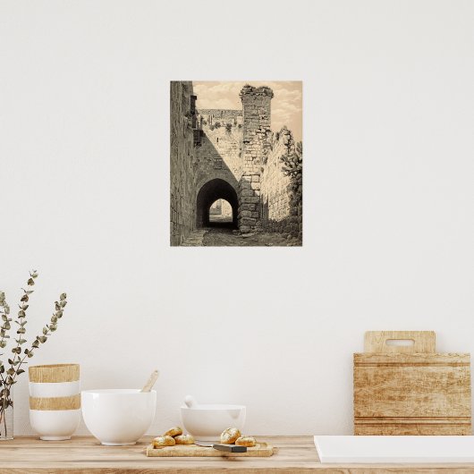 De Via Dolorosa in Jeruzalem Poster (Keuken)