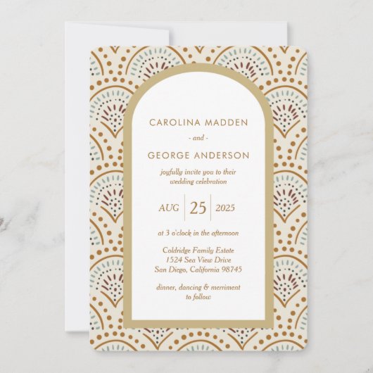 De Vibe Arched bruiloft uitnodiging (Voorkant)