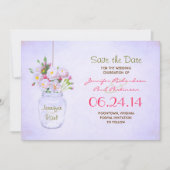 de Victoriaans bloemen van de moeraspot sparen de  Save The Date (Voorkant)