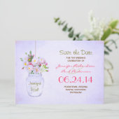 de Victoriaans bloemen van de moeraspot sparen de  Save The Date (Staand voorkant)