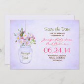 de Victoriaans bloemen van de moeraspot sparen de  Save The Date (Voorkant / Achterkant)