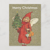 De Victoriaans Blonde Sneeuw van de Kerstboom van Feestdagenkaart (Voorkant)