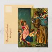 De Victoriaans Briefkaarten van Kerstmis van de (Voorkant / Achterkant)