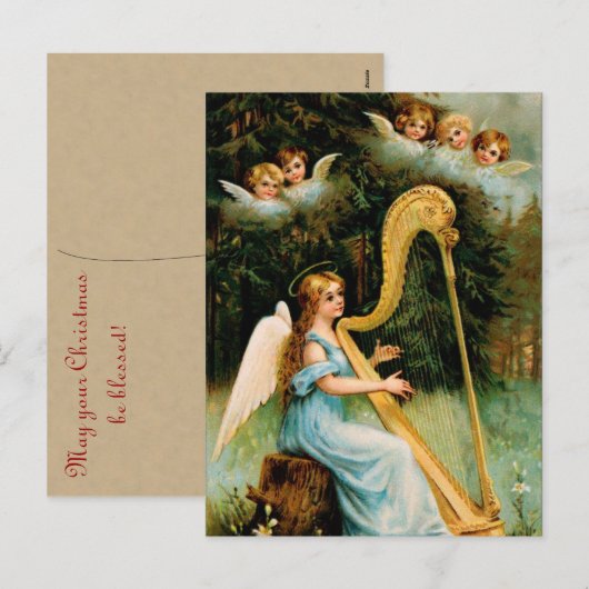 De Victoriaans Briefkaarten van Kerstmis van de (Voorkant / Achterkant)