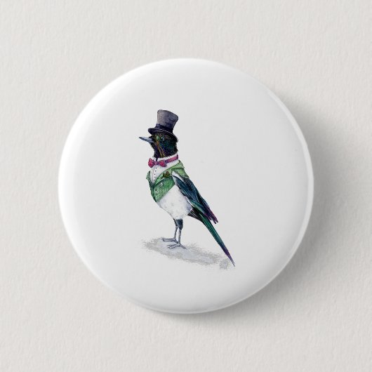 De Victoriaans ekstervogel Ronde Button 5,7 Cm (Voorkant)