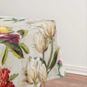 De Victoriaans-Era Floral Waterverf creatie tabel Tafelkleed