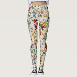 De Victoriaans-Era Floral Waterverf Creation Legg Leggings