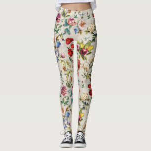 De Victoriaans-Era Floral Waterverf Creation Legg Leggings
