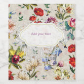 De Victoriaans-era Floral Waterverf Wijn Etiket (Enkel label)