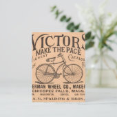 De Victoriaans Fiets van Timey Pennyfarthing van Briefkaart (Staand voorkant)