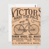 De Victoriaans Fiets van Timey Pennyfarthing van Briefkaart (Voorkant / Achterkant)