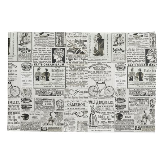 De Victoriaans Funny Ads Newspaper Ads Graphics va Kussensloop (Achterkant-Links)