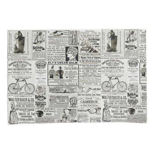 De Victoriaans Funny Ads Newspaper Ads Graphics va Kussensloop (Voorkant-Rechts)
