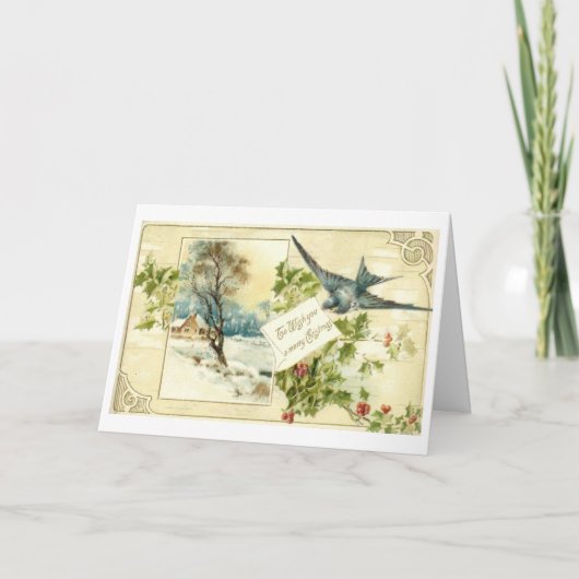 De Victoriaans Groeten van Kerstmis Feestdagen Kaart (Voorkant)