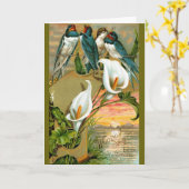 De Victoriaans Kaart van Pasen - Lelies en slikt (Gele Bloem)