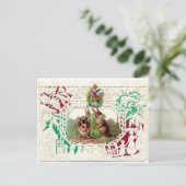 De Victoriaans Kaart van Valentijn - 3 konijntjes (Staand voorkant)