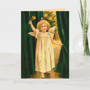 De Victoriaans Kerstkaart van de Engel Feestdagen Kaart