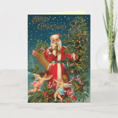 De Victoriaans Kerstkaart van de Kerstman Feestdagen Kaart (Voorkant)