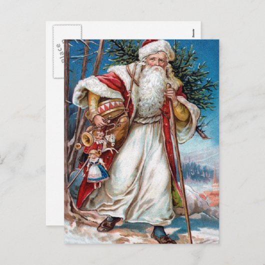 De Victoriaans Kerstman Feestdagenkaart (Voorkant / Achterkant)