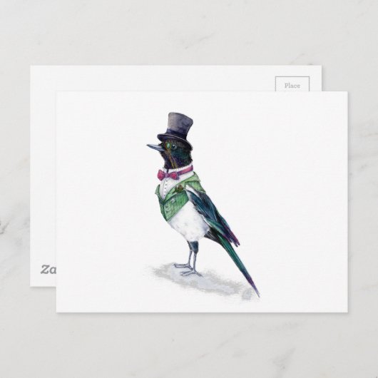 De Victoriaans Magpie Bird Briefkaart (Voorkant / Achterkant)